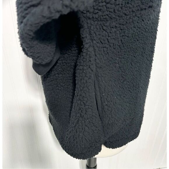 Victoria’s Secret Pink Women's Half Zip Pullover Sherpa Hoodie Black Size Medium - Picture 5 of 12